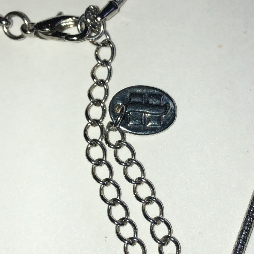 Silver Tone Green Crystal Boho Pendant Necklace - Picture 4 of 6